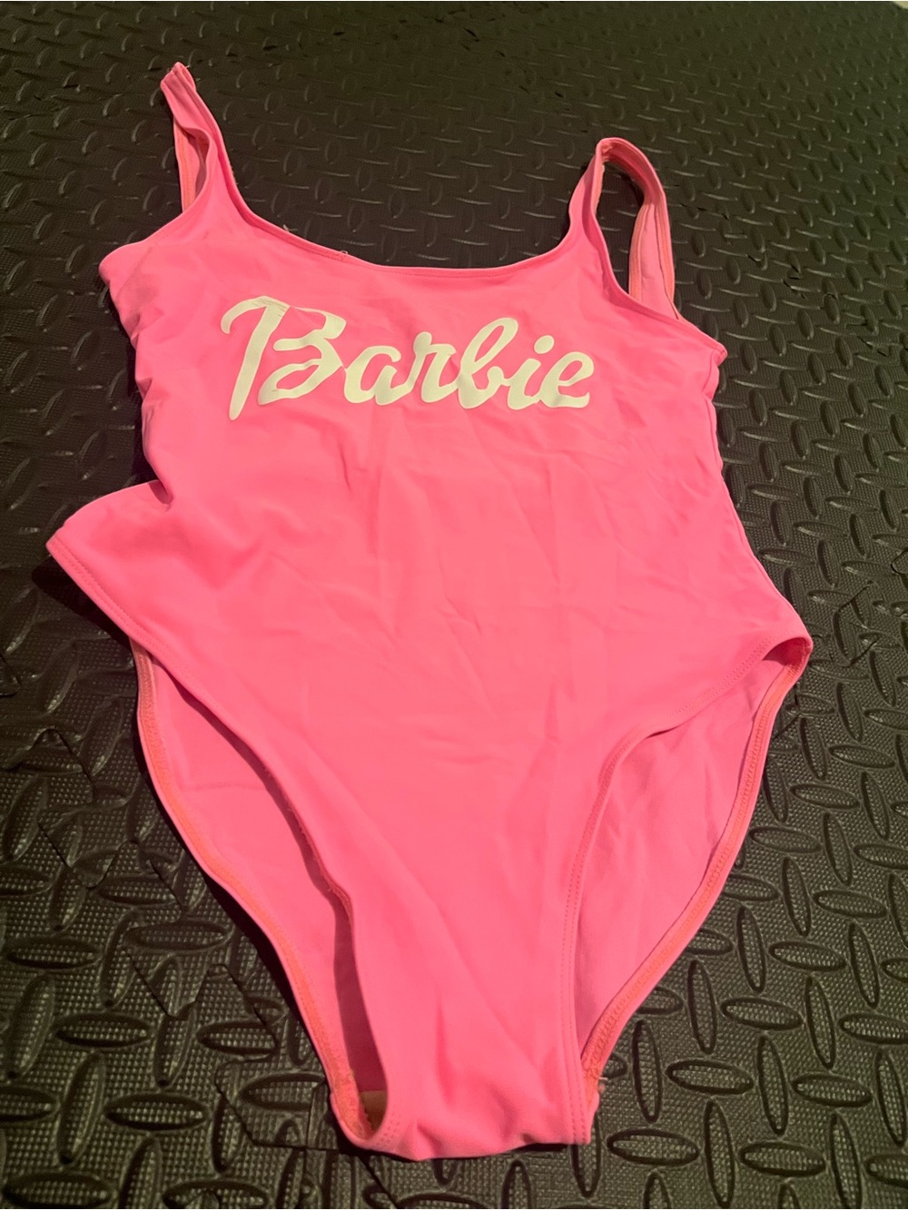 Barbie Bright Hot Pink Womens bodysuit with White Logo - for Halloween costume